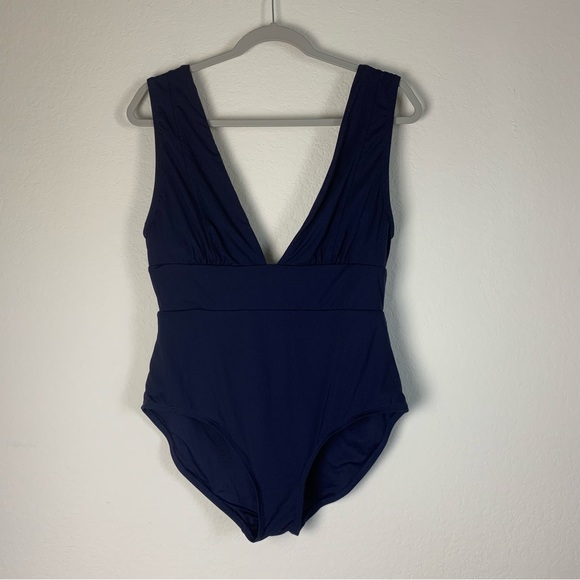 Andie Swim Andie Womens Purple Blue V Neck Mykonos One Piece Swimsuit Xl Poshmark